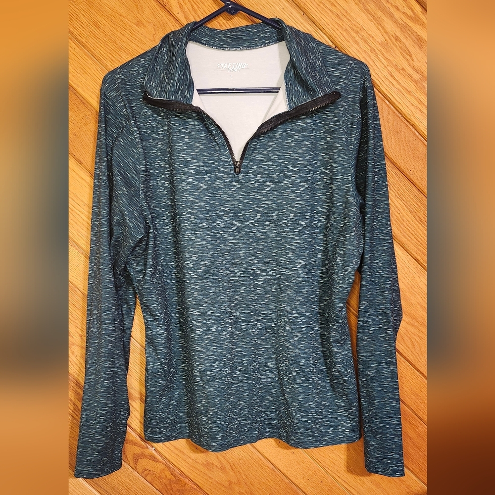 Starting Point green quarter zip up pullover athletic sweatshirt size large